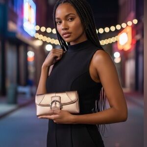 EUC Iridescent Pewter Coach wallet with Care Card